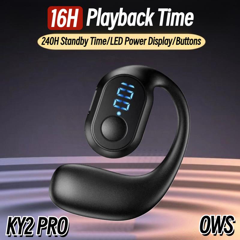 OWS KY2 PRO Tai nghe Một tai [Quà tặng miễn phí] bao tay chơi game, Không dây Bluetooth,  Âm trầm đích thực, Âm thanh nổi, Pin dung lượng lớn với thời gian phát lại 16H, Màn hình hiển thị nguồn LED, Nút điều khiển trên tai