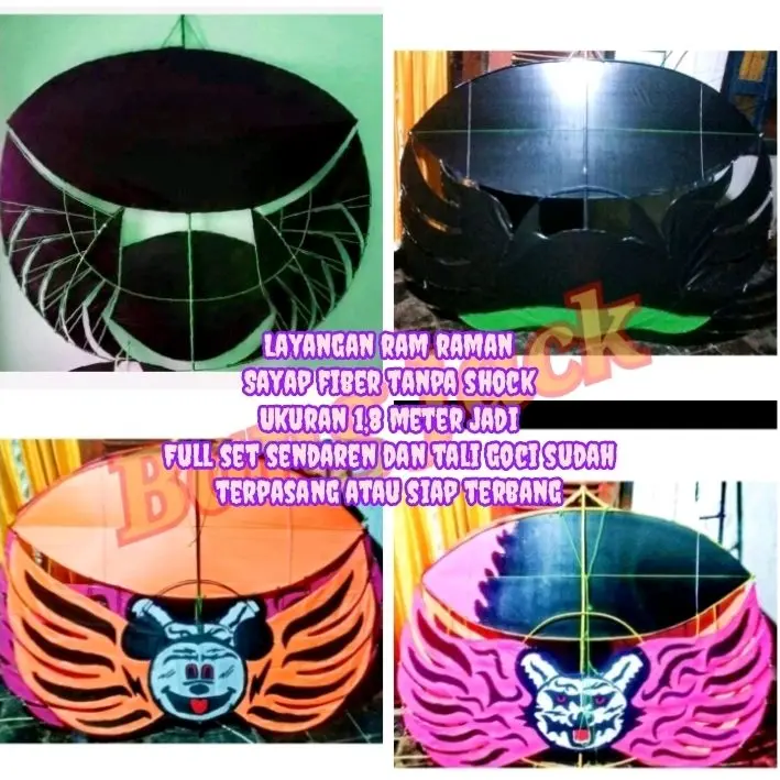 layangan sayap fiber - uk 1,8 meter - full set sendaren mika 0