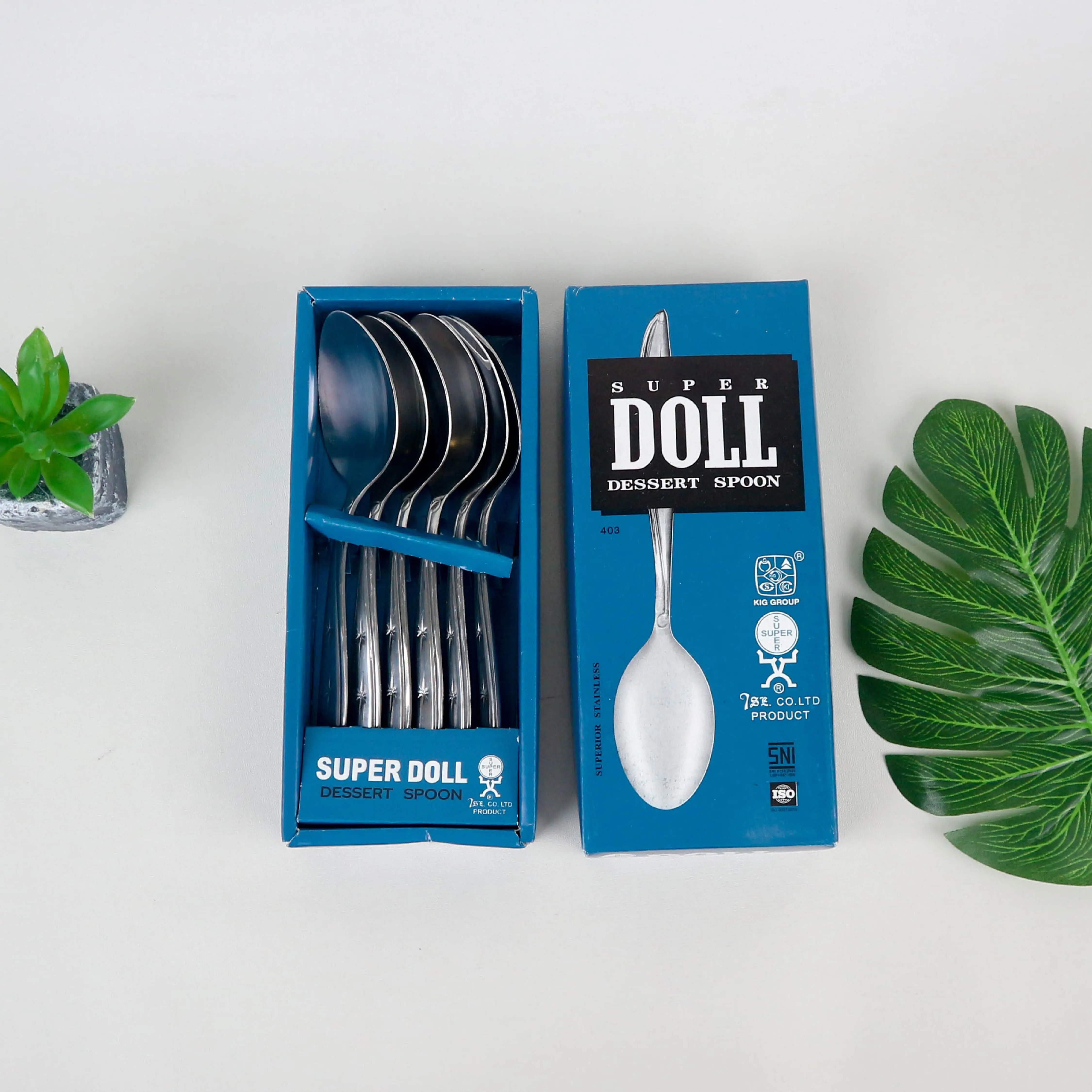 [BELI LOCAL] Sendok & Garpu Makan Super Doll Tebal Peralatan Dapur Stainless Steel