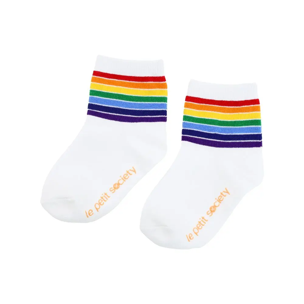 Kids Crew Rainbow Socks (Lilac/White)