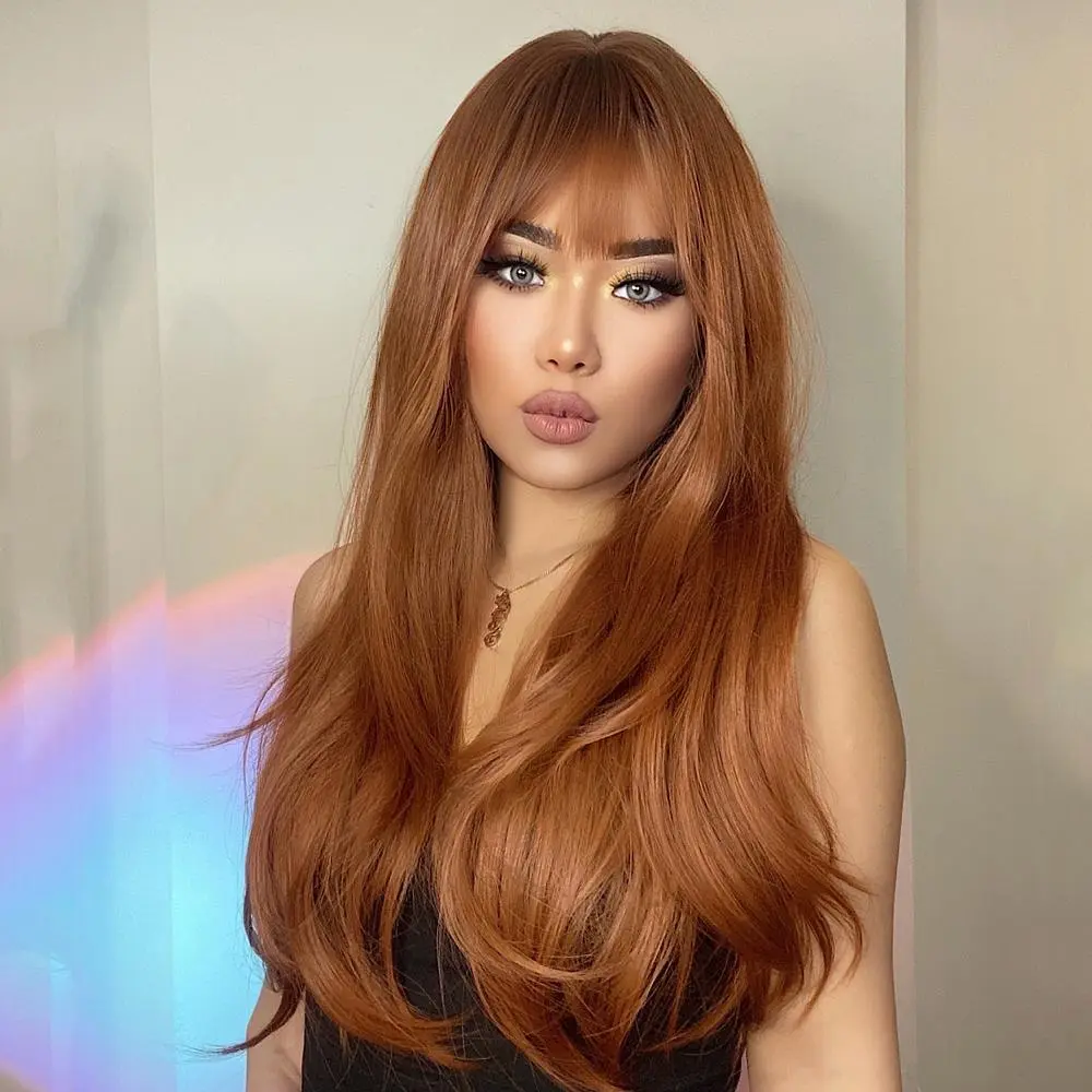 HAIRCUBE 24 Inches 5 Shades Natural Soft Curls With Bangs-Bluey