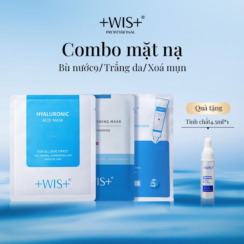 +WIS+ Bộ 3: Sáng Da Loại Bỏ Melanin - Niacinamide 99% Nồng Độ 3%  + Cấp Ẩm Sâu 72H Phục Hồi Da Khô - Hyaluronic Acid + Diệt Mụn Giảm Viêm Axit Salicylic & Tinh Dầu Tràm Trà Se Khít Lỗ Chân Lông | Cho Mọi Loại Da