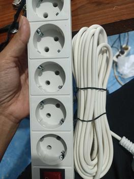 Product Review of COD Stop Kontak Colokan 3 4 5 Lubang Panjang Kabel 1,5M 3M 5M Kuningan SNI Saklar from D**n 0