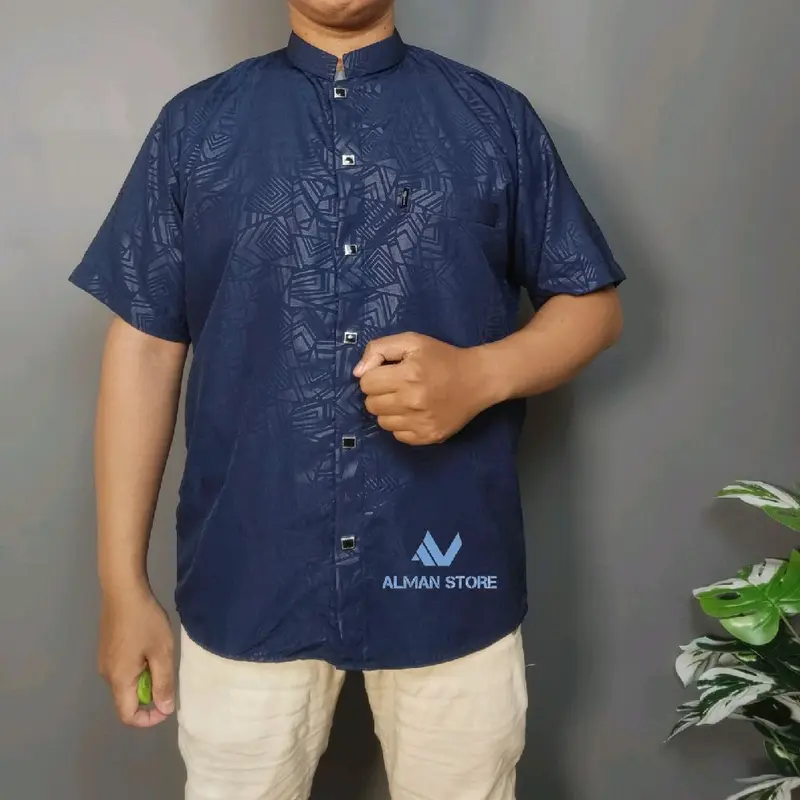 baju koko lengan pendek pria kemko sultan atasan pria muslim emboss 0