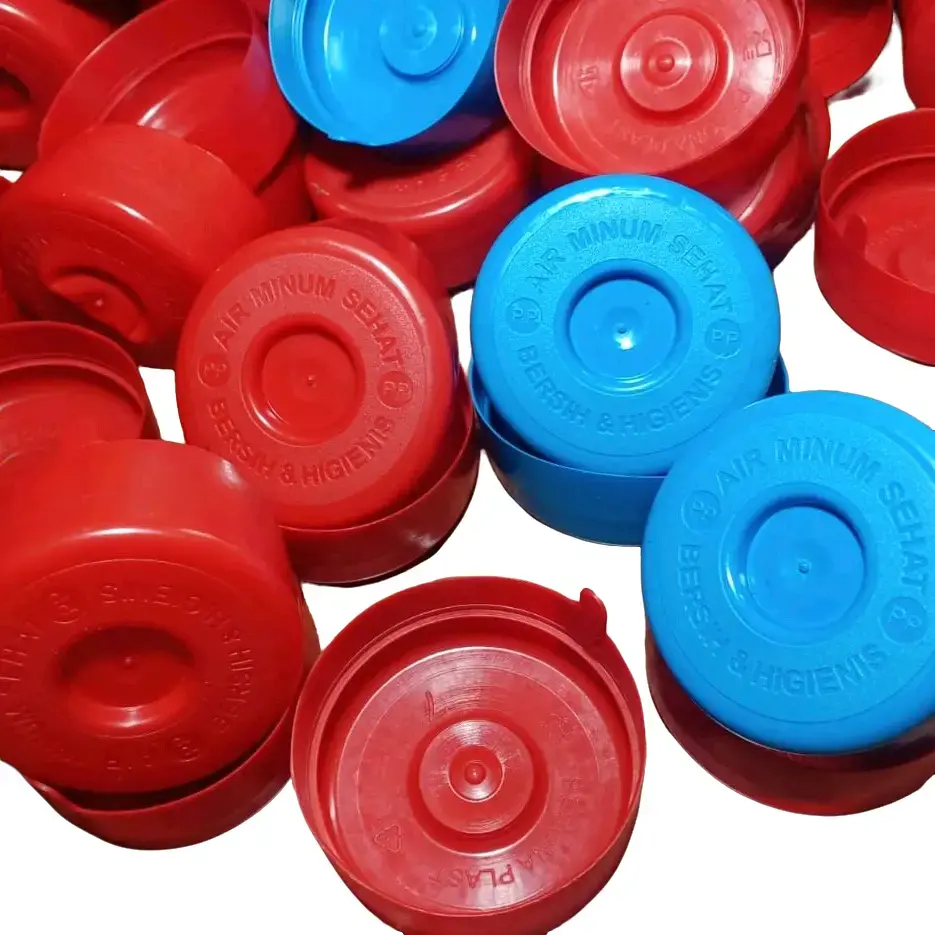 Tutup Galon Isi Ulang Kuat dan Lentur - 100 pcs, Warna Biru dan Merah Plastik