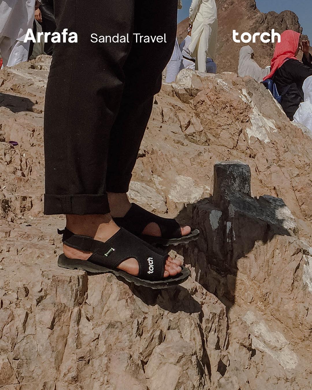 TORCH Arrafa Sandal Haji Umrah Umroh Ringan Kasual 2in1 Slide Anti Slip Footwear - Haji Umroh Outdoor Sandal Travelling