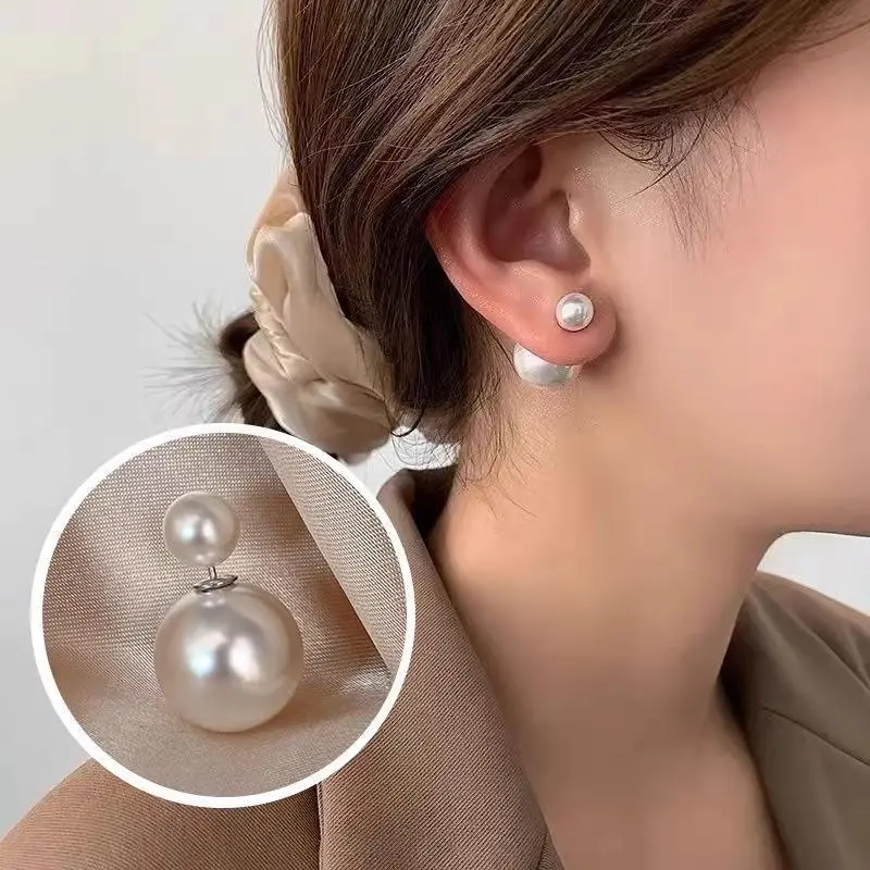 Elegant Double Sided Beads Stud Earrings One Style Three Wearing Methods Ear Studs Women Earrings Accessories #earpendants #earring