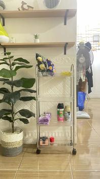 Product Review of 【SPESIAL Live COD 24 Shipping】AONEZ Rak Troli Susun Stainless steel RakKosmetik Serbaguna Rak kamar mandi Rak Salon Trolley Dengan Keranjang jaring akrilik transpara rak meja aesthetic from Q**a 0