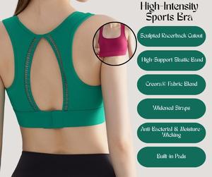 High-Impact Sports Bra – Shockproof Yoga Tank with Fixed Cups & Backless Design for Side Support [YA54]