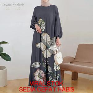 Promo Gaun Panjang Muslimah Aidilfitri 2026 Tidak Panas Tidak Ketat Trend Musim Bunga Gaun Panjang Muslimah Aidilfitri 2026 Tidak Panas Tidak Ketat Trend Musim Bunga Jubah Corak Premium Emboss Bamboo Lengan Batik Block Cotton Viscose Lembut set pakaian