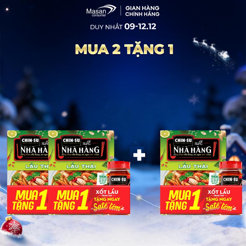  Combo 2 Gói Xốt CHIN-SU Lẩu Thái Mới gia vị hoàn chỉnh KM hũ sa tế CHIN-SU tôm ớt sả MN 90gr - túi x 180gr 