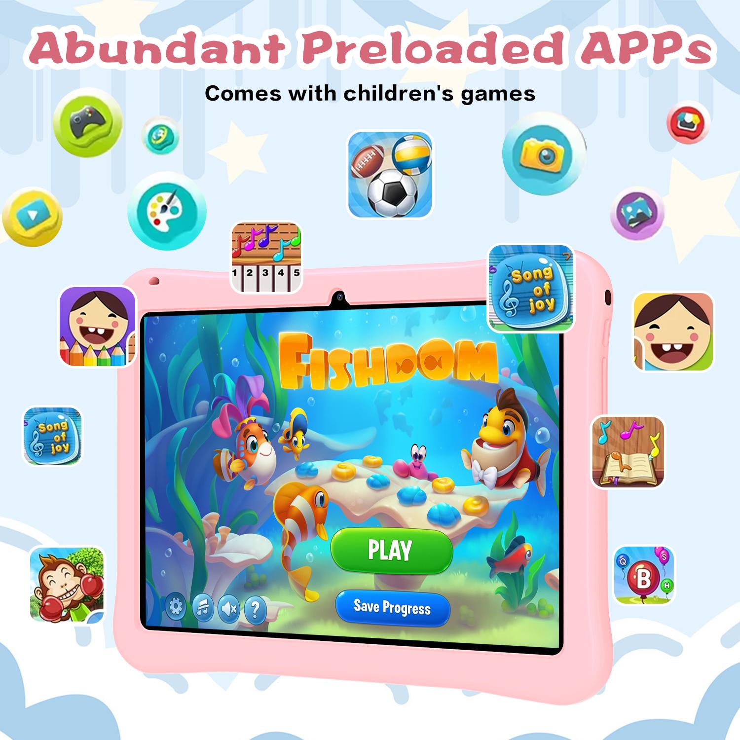 TAGOCHI Tablet Anak Baru 10.1 inch (RAM 12GB+ROM 512GB) Tablet Android Edukasi FHD+ Eye Comfort Display Wifi 5G Dual SIM Kids