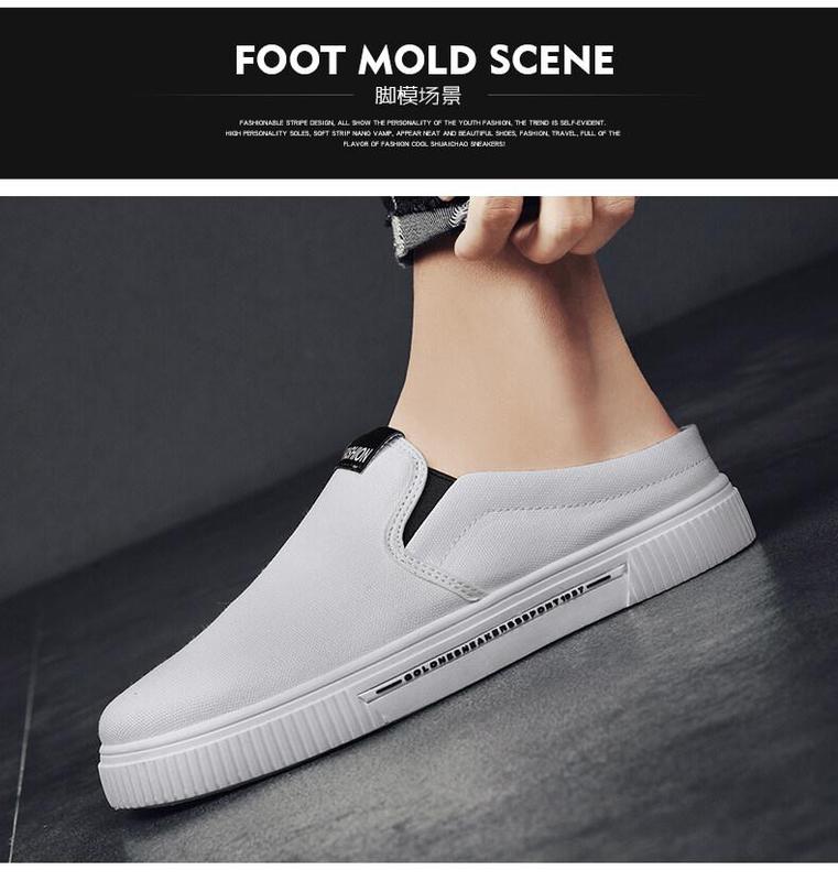 Product Introduction of 2023 New [COD] [Free Shipping] [Spot] Men's New Canvas Half Drag Low-Top Sneakers Casual Shoes Sports Canvas Shoes 9