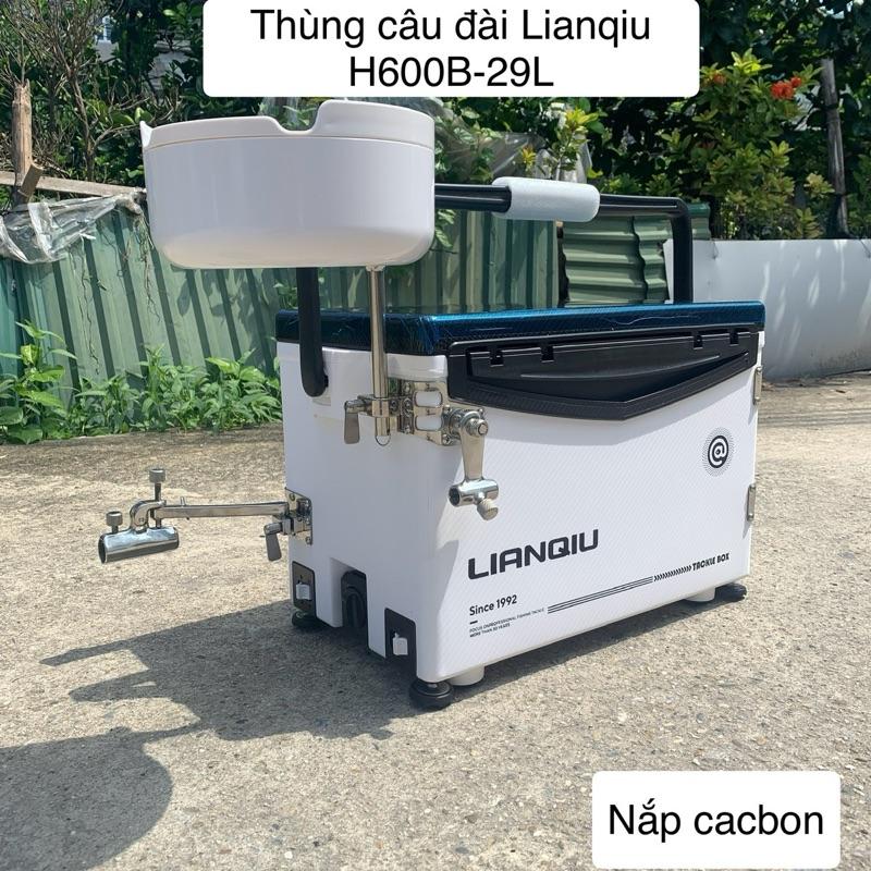 Thùng câu đài LIANQIU H600B-29L nắp cacbon full pat inox trắng