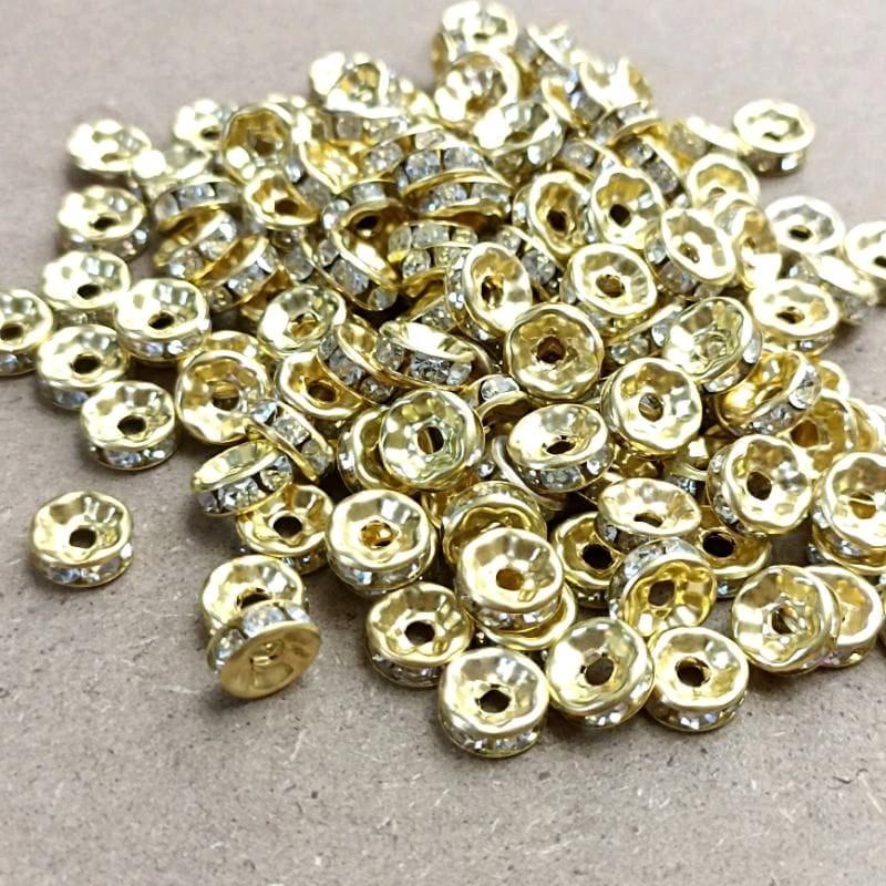 100pcs spacer rondel kw 1 pembatas manik-manik ukuran 6 dan 8 3