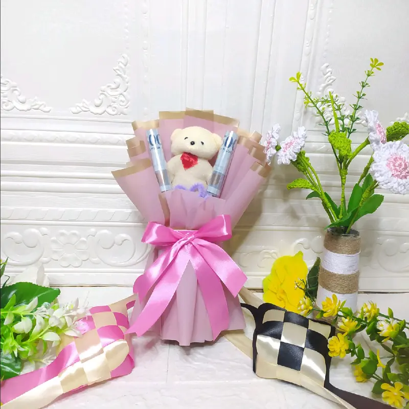 Buket Boneka dan uang kosongan hadiah lebaran angpau ready 7