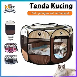 Tenda Lipat Portable untuk Kucing & Anjing - Rumah Kucing Outdoor, Kandang Groomer, Cat Sleeping Bag Multifungsi (Playpen & Rumah Melahirkan) Tersedia Varian Alas Urine (Pet Pad)