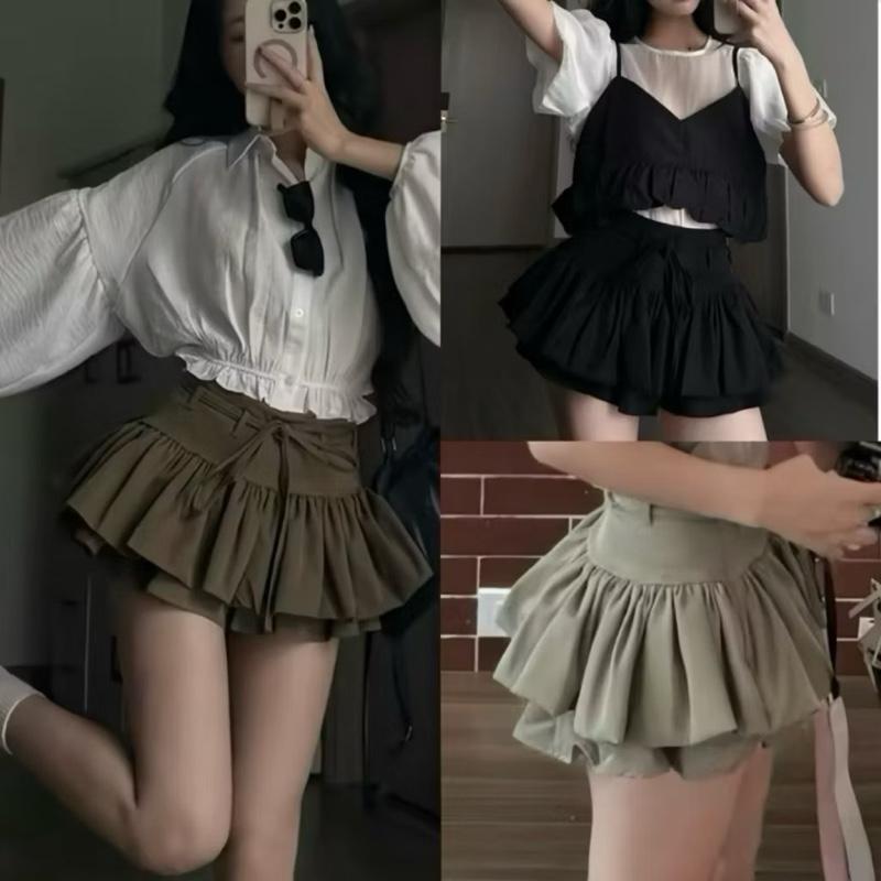  Mèo Mỡ Bigsize— Chân váy lẻ y2k xoè tầng cột nơ dáng ngắn bigsize 60-90kg 