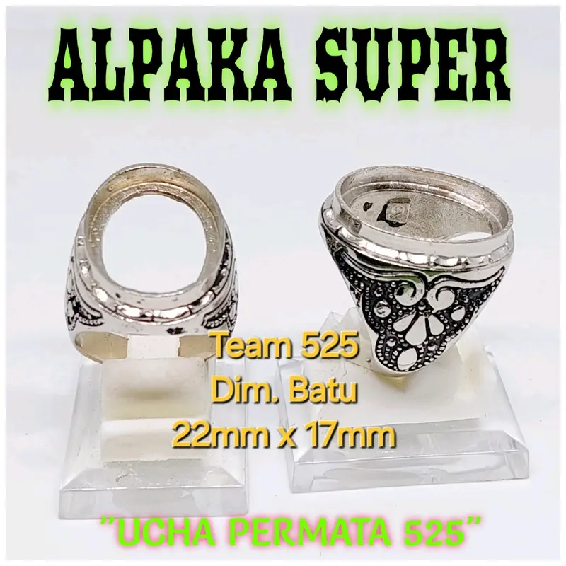 Ring emban alpaka super dim 22x17 tanam ukir ukiran bali pengikat ring cincin batu akik eceran kodian 1