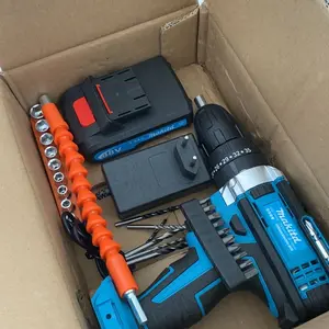 【ACAN】Bor 2 Pengisi Daya Baterai 10mm Bor Listrik Multifungsi Bor Tangan Baterai Besi Dinding Beton Kayu - Bor Tanpa Kabel Pengisi Daya Bor Listrik Kotak Alat