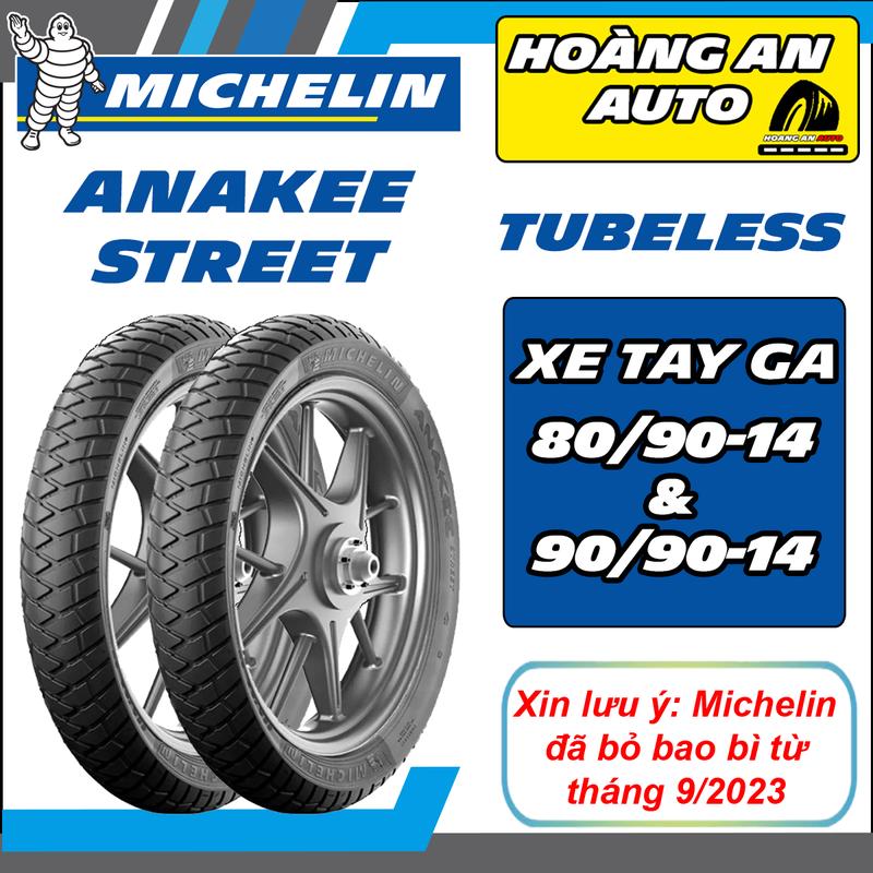(CẶP 80/90-14 & 90/90-14 - ANAKEE STREET) Cặp vỏ lốp xe Michelin Anakee Street cho TAY GA: Airblade, Vario, Vision, Click..., Vỏ ko ruột - giá 1 cặp