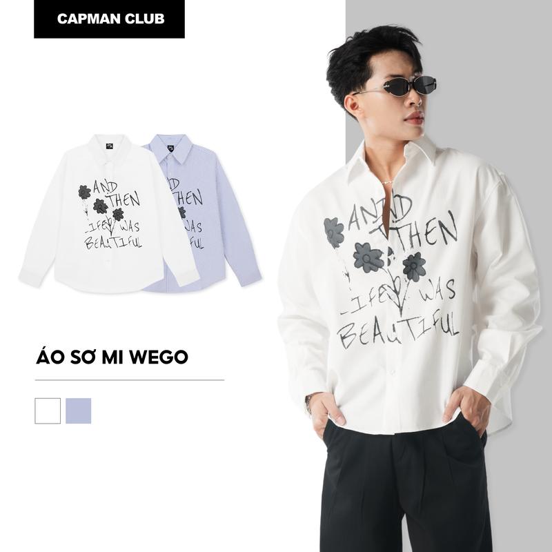 Áo sơ mi nam tay dài WEGO phom rộng Boxy CAPMAN CLUB sơ mi nam oxford phong cách trẻ trung thoải mái