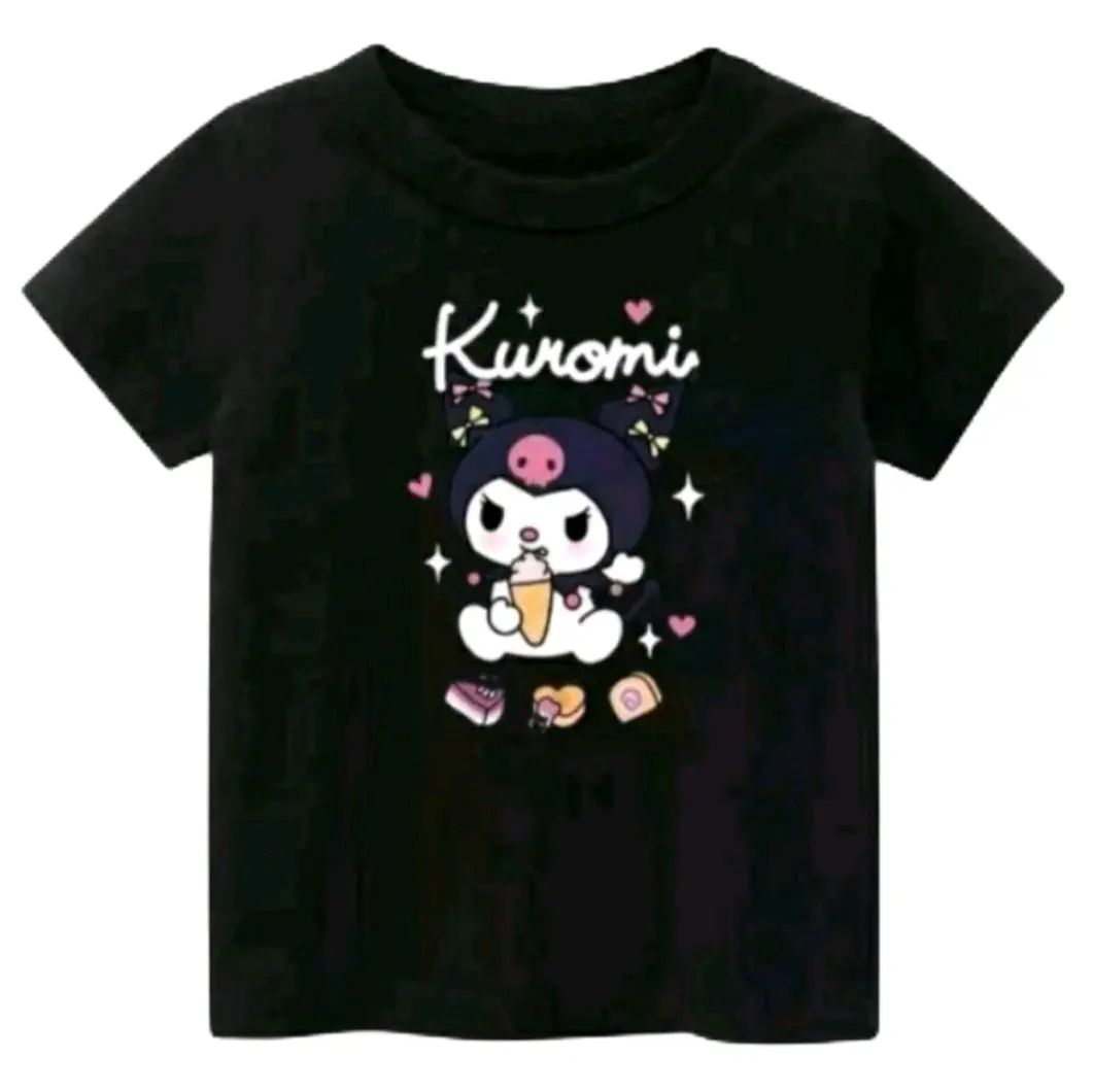 Kaos Anak Perempuan Kekinian Gambar Kuromi Usia 2-9 Tahun - Katun Bunda
