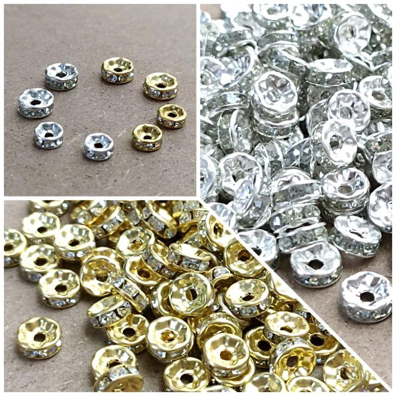 100pcs spacer rondel kw 1 pembatas manik-manik ukuran 6 dan 8 0