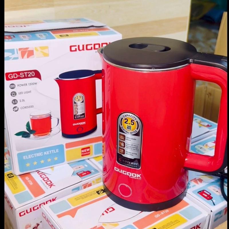 Bình Đun Nước Siêu Tốc 1500W Dung Tích 2.5L Tự Động Ngắt Khi Sôi 2 Lớp Cách Nhiệt Thiết Kế Hiện Đại Sang Trọng Màu Ngẫu Nhiên Điện Bình