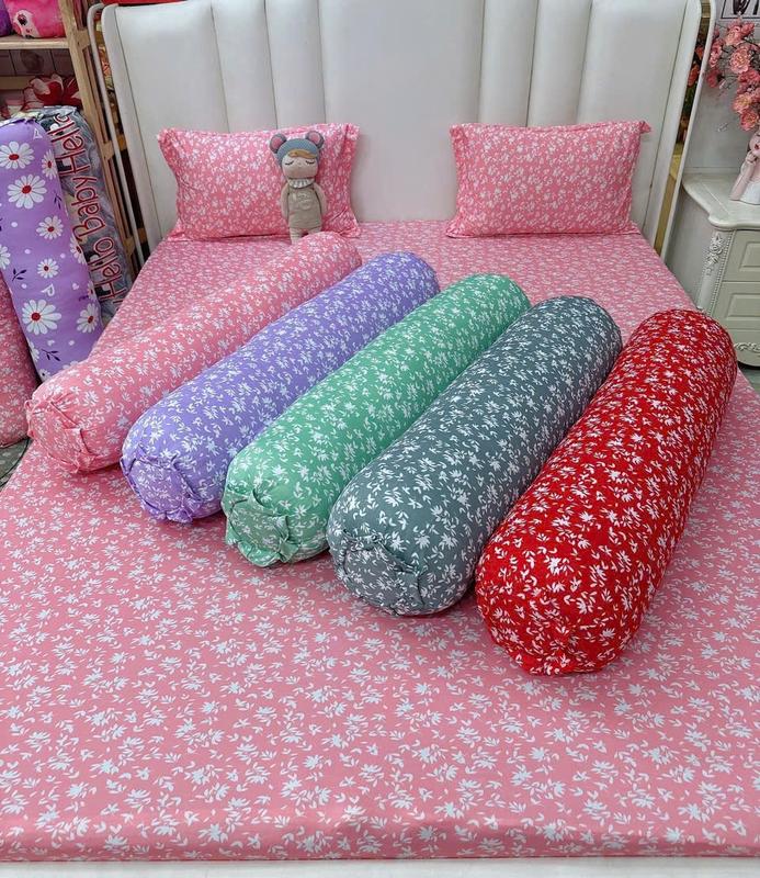 NHIỀU MẪU MÃ-Bộ ga gối 4 món IN 3D vải thun Hàn Quốc mềm mịn khóa kéo may bít đầu gồm 1 ga chun 2 vỏ gối nằm 45x65cm và 1 vỏ ôm 35x100cm màu họa tiết linh hoạt đa sắc