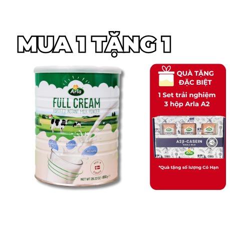 TẶNG SET 3 HỘP ARLA A2 ARLA Sữa Tươi UHT Dạng Bột FULL CREAM Đan Mạch Lon 800g MC907 Dinh Dưỡng Vẹn Tròn Bổ Sung Canxi Vitamin A D B2 B12