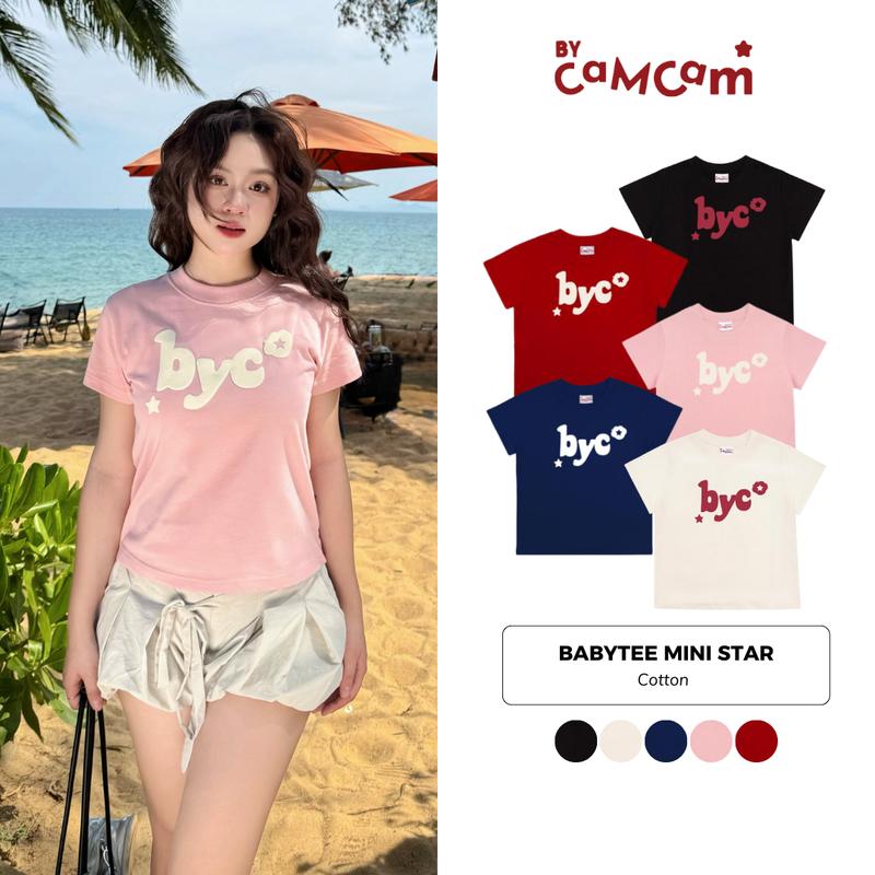 Áo Babytee MINI STAR Bycamcam Form Basic 100% Cotton In Nổi Logo Byc Cho Nữ [To Youth Collection]