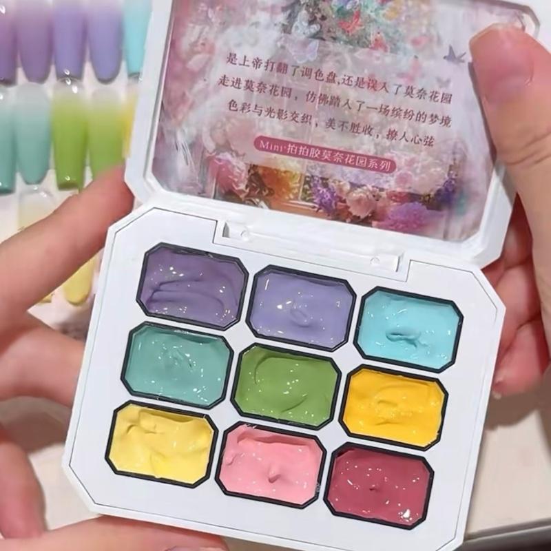 Gel dặm ombre 9 màu xinh xắn-phụ kiện làm nail