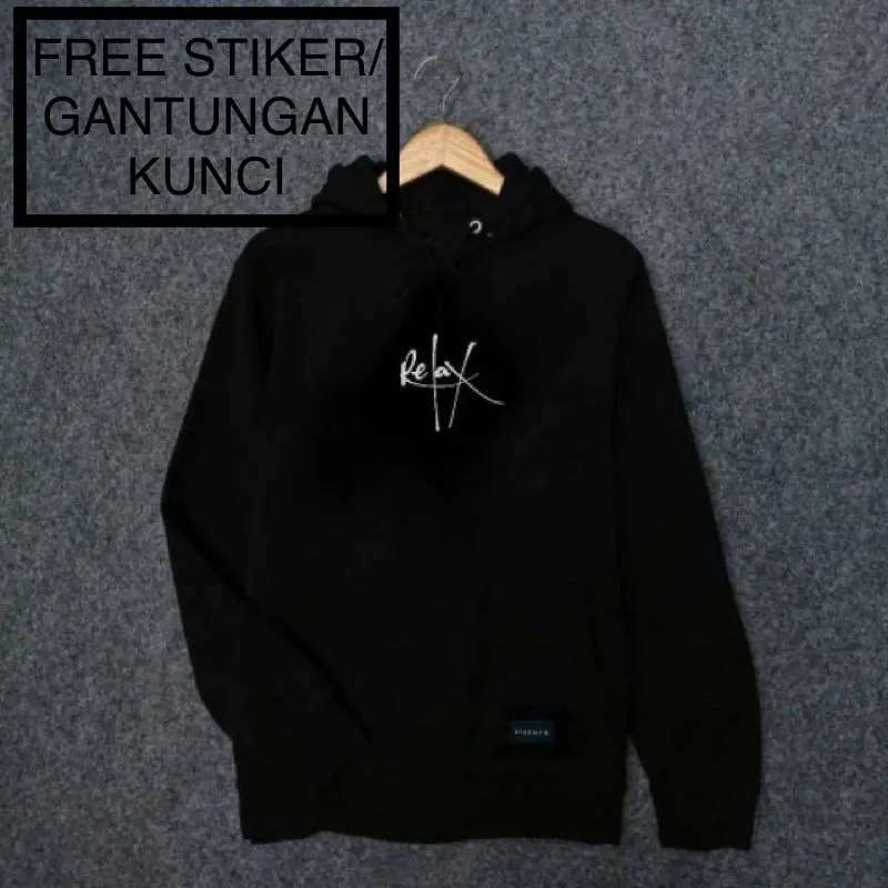 Hoodie pria warna hitam MATRAS gambar I DONT CARE free stiker/ganci