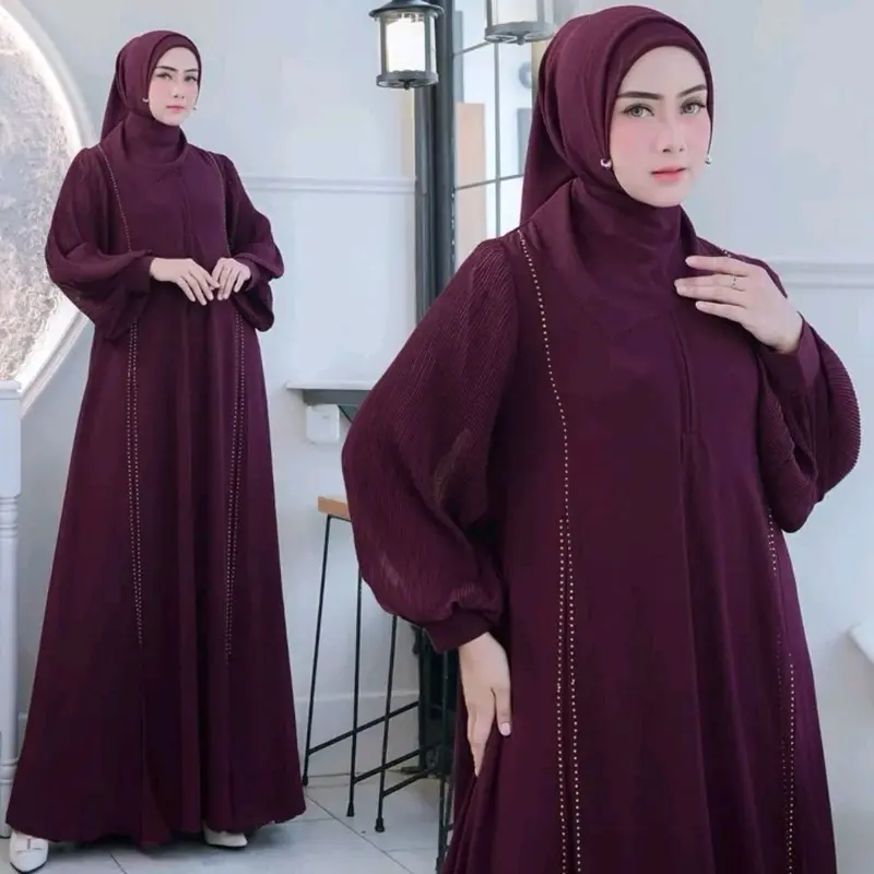TERBARU SET ABAYA ELDEENA SYAR'I ready bahan cerutty full furing 1