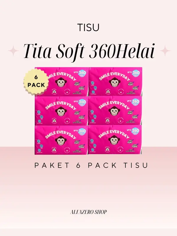 Tissue Termurah ( 6 PACK ) Tita Soft Facial Tissue wajah [360 Sheet/2 Ply] 0