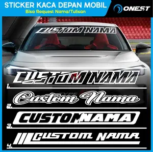 Stiker Kaca Depan Mobil V4 Custom Nama Cutting Sticker - Shop | Tokopedia