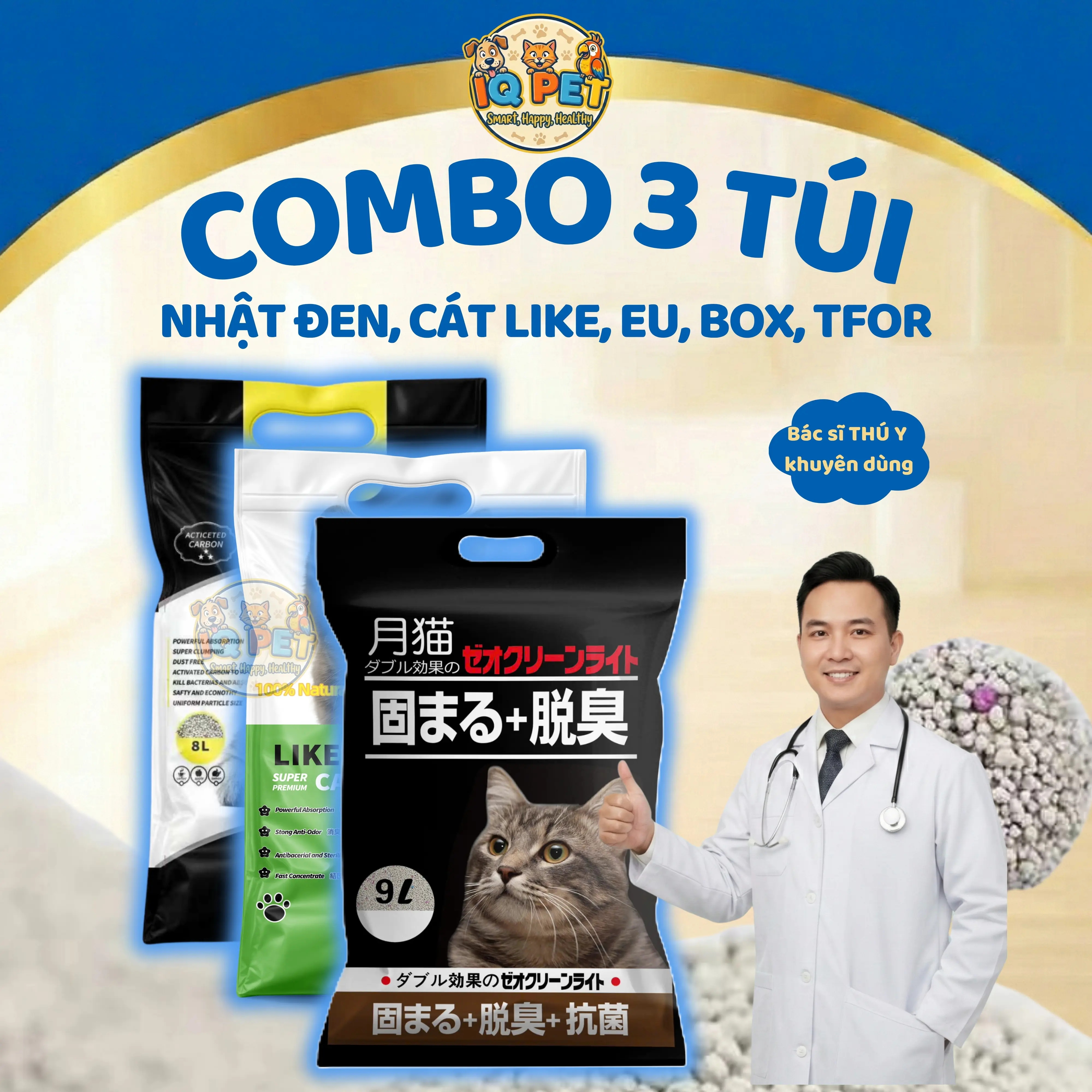 Cát Vệ Sinh Cho Mèo NHẬT ĐEN, TFOR 9L, CatBox, Cat LIKE, EU LITTER Thấm Hút, Vón Cục Nhanh, Khử Mùi Hiệu Quả, Ít Bụi, An Toàn Cho Mèo