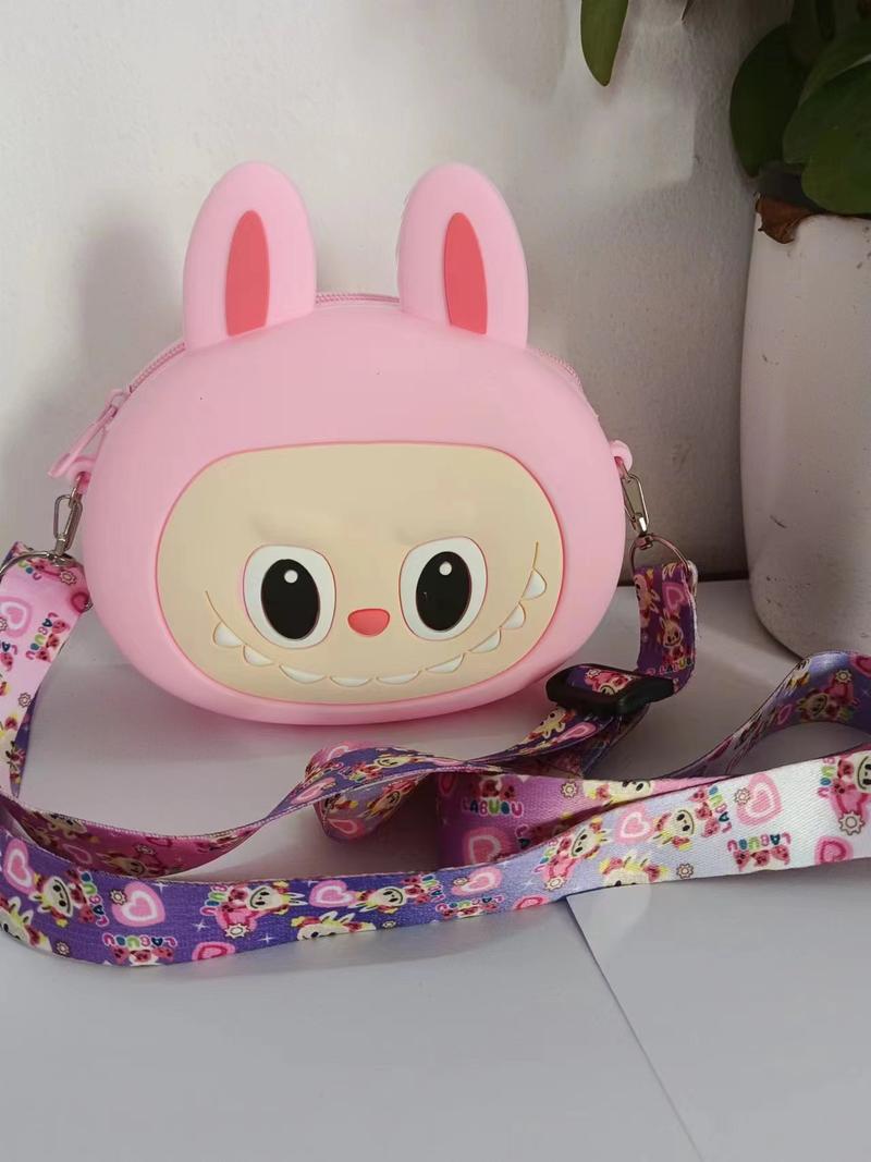 Product Introduction of New Labubu Children's Change Cute Baby Bag Cartoon Cute Silicone Bag Exquisite and Versatile Travel Accessories Crossbody Bag 9