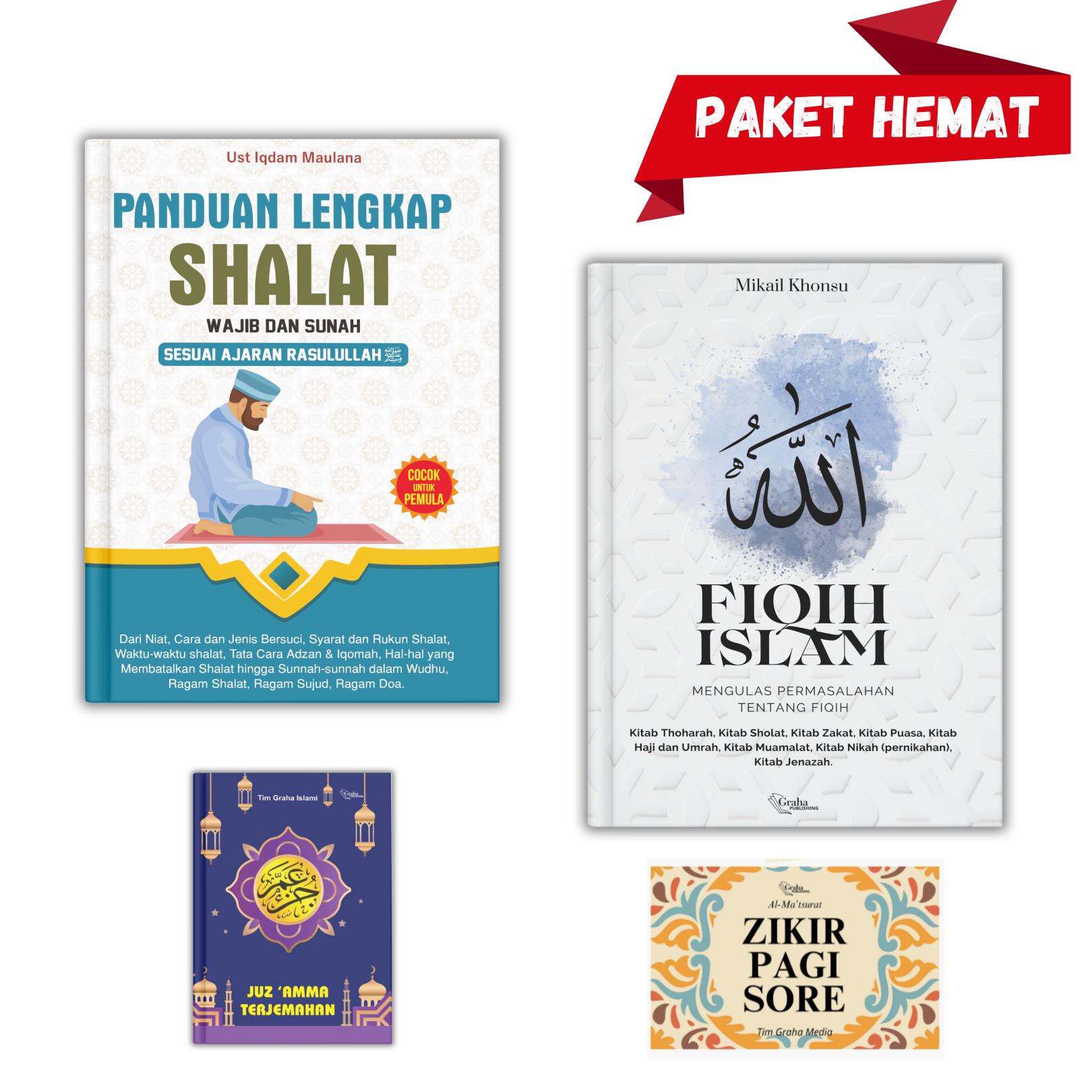 PAKET HEMAT 4 BUKU Panduan Shalat dan Fiqih Islam Bonus Juz'amma & Doa Zikir Pagi Sore oleh Ust. Iqdam Maulana