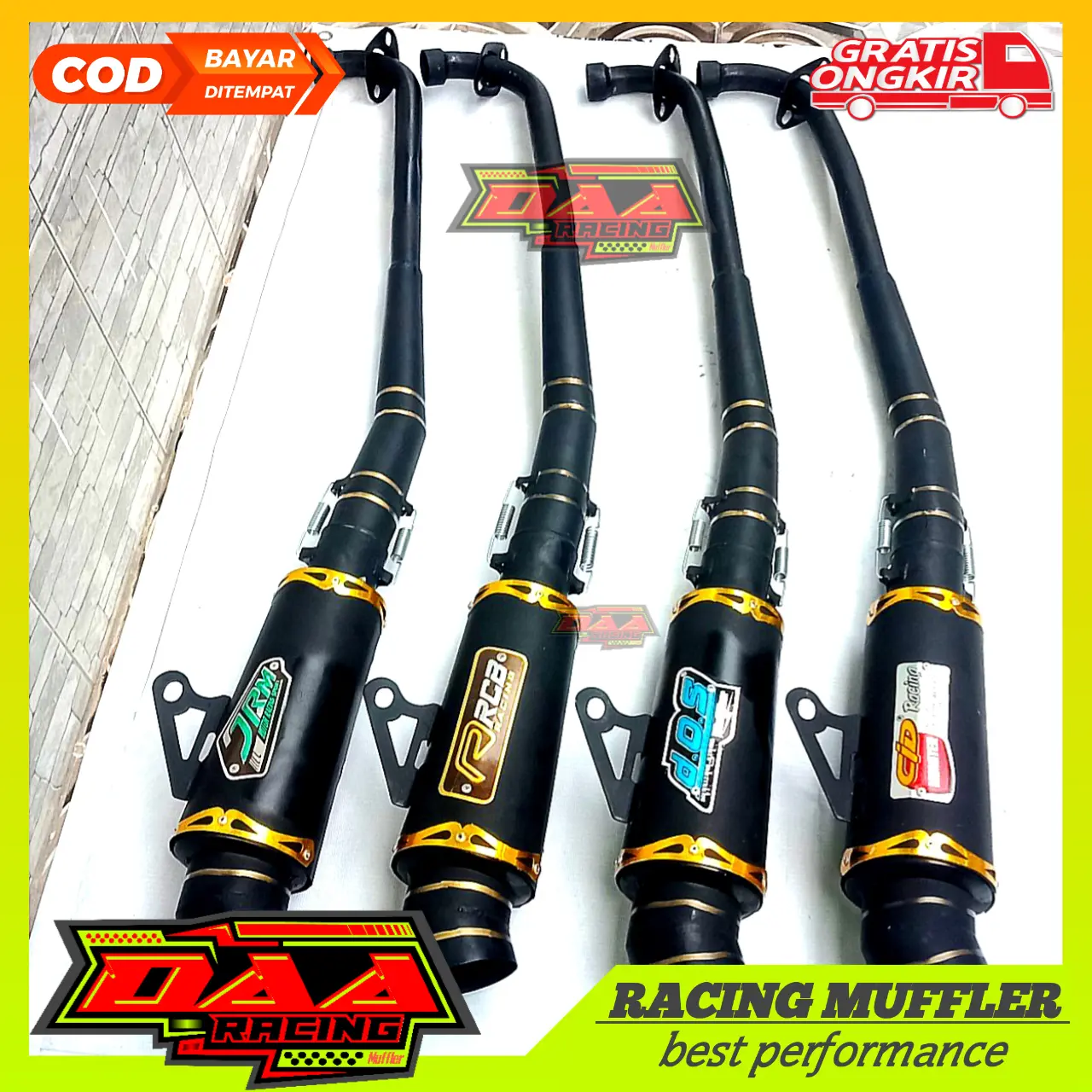 Knalpot racing RCB hitam jupiter supra revo absolut DOS shogun vega JRM astrea win c70 c100 smash CLD karisma blade motor bebek Motorcycle