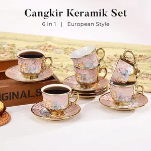 Cangkir Keramik Set 6 in 1 European Style B50