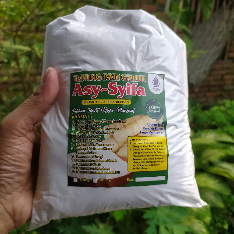Promo Tepung Pati Garut Irut Halus 1kg 1000gr original asli PIRT untuk asam lambung dan maag 3