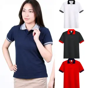 Kaos Polo Kerah Polos Wanita Lengan Pendek/Kaos Polos Wanita/Kaos Wangki Kerah Wanita/Kaos Kerja Wanita-Guinver Fashion