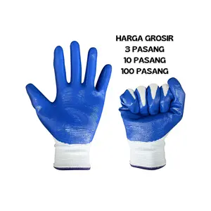 ELLKA HAND GLOVES / Sarung tangan Berpelapis Anti selip 13G Berpelapis Nitril Sarung tangan Kerja berkebun