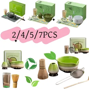 2/5/4/7in1 Alat Matcha Making Set Powder Chasen Tool / Kerajinan Pembuat Matcha Mangkuk Matcha Keramik / Pengaduk Matcha Bambu / Penyangga Whisk Matcha2/