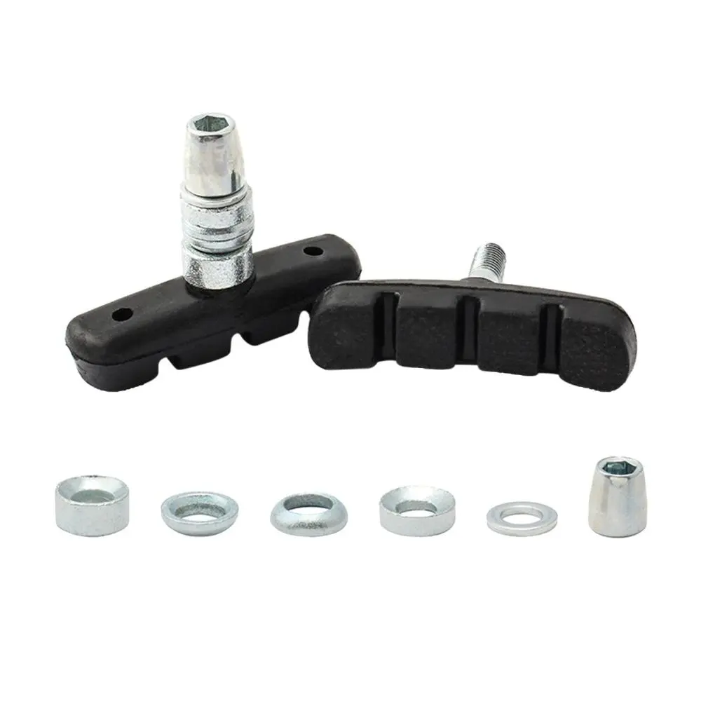 54mm Bike V Brake Pads with Hex Nuts and Spacers,  V-Brake Blocks Rubber Shoes Replacement for Folding Mountain Road Bikes