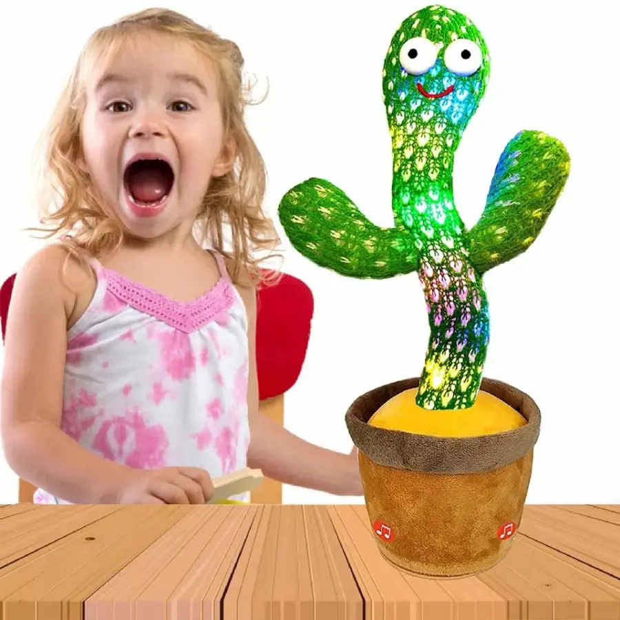 Mainan Boneka Kaktus Lampu Goyang dan Bicara / Kaktus LED Bisa Joget dan Meniru Suara / Boneka Bergoyang Menari / Dancing Cactus Toy