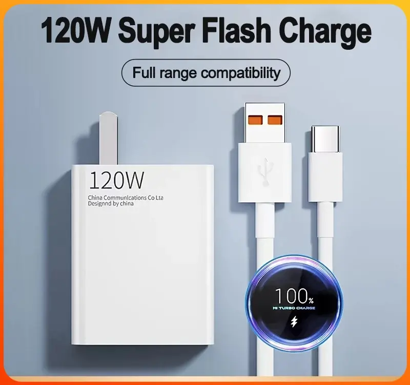 Bộ sạc loại C, 120W, Bộ sạc siêu nhanh Chính Hãng 6A, Chiều dài 1M, 1.5M, 2M, Cáp sạc nhanh TypeC, Tương thích với Huawei và Xiaomi Phụ Kiện Usb 2