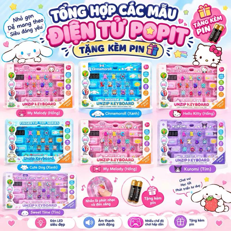 ( KÈM PIN ) Bàn phím điện tử POPIT 999lever có nhạc có đèn rèn luyện nhanh nhạy thông minh cho bé